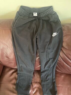 Nike Black Kids Joggers with White Swoosh
